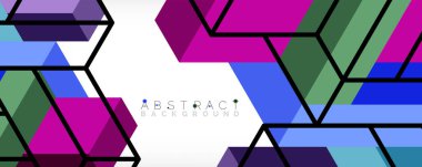 Soyut arkaplan. 3 boyutlu küp, küp elementler ve bloklar. Duvar kağıdı, afiş, arkaplan, iniş sayfası için tekno veya iş konsepti