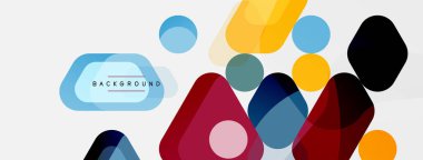 Soyut yuvarlak geometrik şekiller ve daireler. Duvar kağıdı, afiş, arkaplan veya iniş için moda tekno iş şablonu