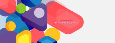 Soyut yuvarlak geometrik şekiller ve daireler. Duvar kağıdı, afiş, arkaplan veya iniş için moda tekno iş şablonu