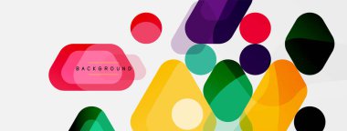 Soyut yuvarlak geometrik şekiller ve daireler. Duvar kağıdı, afiş, arkaplan veya iniş için moda tekno iş şablonu