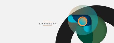 Çember ve yuvarlak şekiller soyut arkaplan. Duvar kağıdı afişi veya iniş sayfası için vektör illüstrasyonu