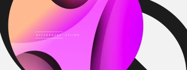 Yaratıcı geometrik duvar kağıdı. Asgari soyut arkaplan. Duvar kağıdı arkaplanı veya iniş sayfası için daire ve dalga kompozisyon vektör çizimi