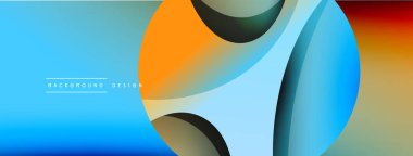 Yaratıcı geometrik duvar kağıdı. Asgari soyut arkaplan. Duvar kağıdı arkaplanı veya iniş sayfası için daire ve dalga kompozisyon vektör çizimi