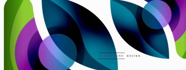 Yaratıcı geometrik duvar kağıdı. Asgari soyut arkaplan. Duvar kağıdı arkaplanı veya iniş sayfası için daire dalga ve yuvarlak şekiller kompozisyon vektör çizimi