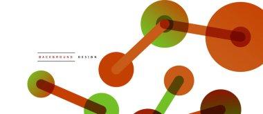 Çizgi noktaları geometrik soyut arkaplan bağlantıları. Çizgilerle birbirine bağlı çemberler. Duvar kağıdı, afiş, arkaplan veya iniş için moda tekno iş şablonu