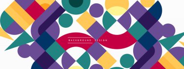 Minimum geometrik soyut arkaplan. Çember kare ve üçgen tasarım. Duvar kağıdı, afiş, arkaplan veya iniş için moda tekno iş şablonu