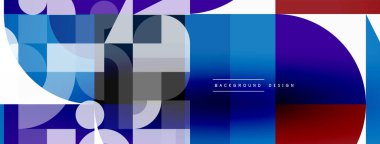 Minimum geometrik soyut arkaplan. Çember kare ve üçgen tasarım. Duvar kağıdı, afiş, arkaplan veya iniş için moda tekno iş şablonu