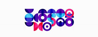 Renkli çember soyut arkaplan. Duvar kağıdı, afiş ve sunum için en küçük geometrik şablon