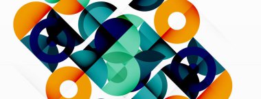 Renkli çember soyut arkaplan. Duvar kağıdı, afiş ve sunum için en küçük geometrik şablon