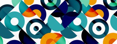 Renkli çember soyut arkaplan. Duvar kağıdı, afiş ve sunum için en küçük geometrik şablon