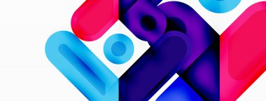 Kare ve daire en az soyut arkaplan. Duvar kağıdı afişi için vektör illüstrasyonu