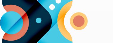 Yaratıcı geometrik duvar kağıdı. Minimum baloncuk oku ve çemberin soyut arkaplanı. Duvar kağıdı, afiş, arkaplan veya iniş için tekno iş şablonu