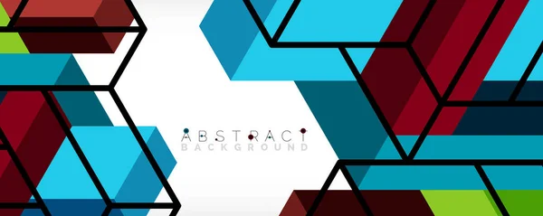 Abstracte achtergrond. 3d blokjes, kubieke elementen en blokken. Techno of business concept voor behang, banner, achtergrond, landing page — Stockvector