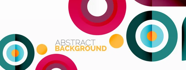 Abstract round shapes background. Minimalist decoration. Geometric background with circles and rings — Stock Vector