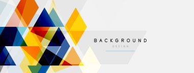 Renkli üçgen bileşimi, geometrik soyut arkaplan. Tekno veya iş konsepti, duvar kağıdı, afiş, arkaplan, iniş sayfası deseni