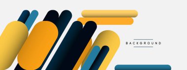 Yuvarlak şekiller ve çizgiler üst üste biniyor. Duvar kağıdı afişi veya iniş sayfası için vektör illüstrasyonu