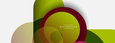 Yaratıcı geometrik duvar kağıdı. Asgari soyut arkaplan. Duvar kağıdı arkaplanı veya iniş sayfası için daire bileşimi vektör çizimi