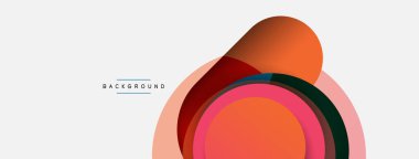 Vektör yuvarlak şekilli daireler minimum geometrik arkaplan. Duvar kağıdı afişi veya iniş sayfası için vektör illüstrasyonu