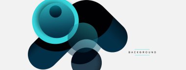 Çember ve yuvarlak şekiller soyut arkaplan. Duvar kağıdı afişi veya iniş sayfası için vektör illüstrasyonu