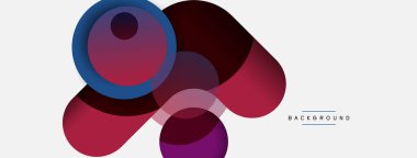 Vektör yuvarlak şekilli daireler minimum geometrik arkaplan. Duvar kağıdı afişi veya iniş sayfası için vektör illüstrasyonu