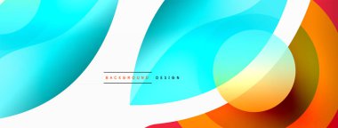 Yaratıcı geometrik duvar kağıdı. Asgari soyut arkaplan. Duvar kağıdı arkaplanı veya iniş sayfası için daire dalga ve yuvarlak şekiller kompozisyon vektör çizimi
