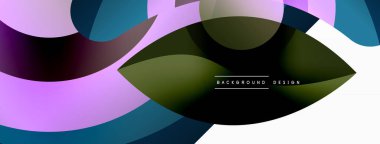 Yaratıcı geometrik duvar kağıdı. Asgari soyut arkaplan. Duvar kağıdı arkaplanı veya iniş sayfası için daire dalga ve yuvarlak şekiller kompozisyon vektör çizimi