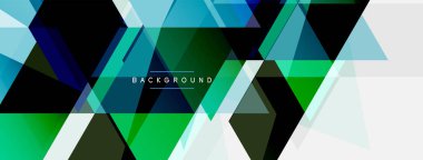 Mozaik üçgenler geometrik arkaplan. Tekno veya iş konsepti, duvar kağıdı, afiş, arkaplan, iniş sayfası deseni