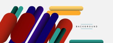 Yuvarlak şekiller ve çizgiler üst üste biniyor. Duvar kağıdı afişi veya iniş sayfası için vektör illüstrasyonu