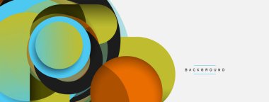 Çember ve yuvarlak şekiller soyut arkaplan. Duvar kağıdı afişi veya iniş sayfası için vektör illüstrasyonu