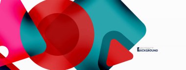 İlkel geometrik şekiller - çizgi, üçgen, kare ve daire bileşimi. Duvar kağıdı, pankart, arkaplan, iniş sayfası için vektör geometrik asgari özet arkaplan