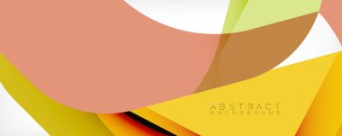 Geometrik soyut arkaplan - beyaz üzerine çok renkli soyut şekiller. Duvar Kağıdı, Sancak, Arkaplan, İniş Sayfası için Vektör İllüstrasyonu