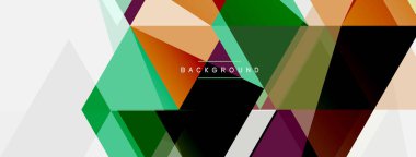 Renkli üçgen bileşimi, geometrik soyut arkaplan. Tekno veya iş konsepti, duvar kağıdı, afiş, arkaplan, iniş sayfası deseni