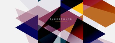 Renkli üçgen bileşimi, geometrik soyut arkaplan. Tekno veya iş konsepti, duvar kağıdı, afiş, arkaplan, iniş sayfası deseni