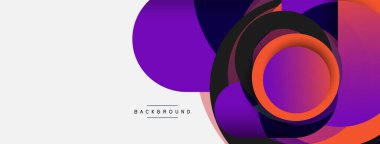 Çember ve yuvarlak şekiller soyut arkaplan. Duvar kağıdı afişi veya iniş sayfası için vektör illüstrasyonu