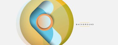 Vektör yuvarlak şekilli daireler minimum geometrik arkaplan. Duvar kağıdı afişi veya iniş sayfası için vektör illüstrasyonu