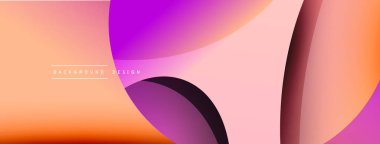 Yaratıcı geometrik duvar kağıdı. Asgari soyut arkaplan. Duvar kağıdı arkaplanı veya iniş sayfası için daire ve dalga kompozisyon vektör çizimi