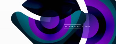 Yaratıcı geometrik duvar kağıdı. Asgari soyut arkaplan. Duvar kağıdı arkaplanı veya iniş sayfası için daire dalga ve yuvarlak şekiller kompozisyon vektör çizimi