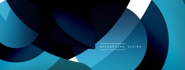 Renkli geometrik şekilli soyut arkaplan. Yuvarlak şekilli, daire ve çizgilerle çok güzel bir arka plan. Geometrik tasarım. Vektör illüstrasyonu