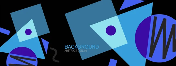 Abstrakt bakgrund. Block, linjer, trianglar, cirklar sammansättning. Techno eller affärsidé för tapeter, banner, bakgrund, landningssida — Stock vektor