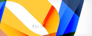 Geometrik soyut arkaplan - beyaz üzerine çok renkli soyut şekiller. Duvar Kağıdı, Sancak, Arkaplan, İniş Sayfası için Vektör İllüstrasyonu