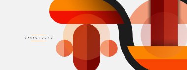 Geometrik şekiller bileşim soyut arkaplan. Çember çizgileri ve dikdörtgenler. Duvar kağıdı afişi veya iniş sayfası için vektör illüstrasyonu