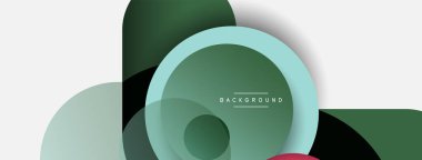 Vektör yuvarlak şekilli daireler minimum geometrik arkaplan. Duvar kağıdı afişi veya iniş sayfası için vektör illüstrasyonu