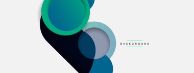 Vektör yuvarlak şekilli daireler minimum geometrik arkaplan. Duvar kağıdı afişi veya iniş sayfası için vektör illüstrasyonu