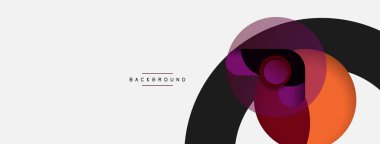 Çember ve yuvarlak şekiller soyut arkaplan. Duvar kağıdı afişi veya iniş sayfası için vektör illüstrasyonu