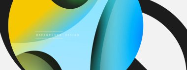 Yaratıcı geometrik duvar kağıdı. Asgari soyut arkaplan. Duvar kağıdı arkaplanı veya iniş sayfası için daire ve dalga kompozisyon vektör çizimi