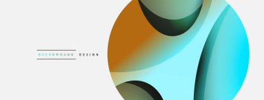 Yaratıcı geometrik duvar kağıdı. Asgari soyut arkaplan. Duvar kağıdı arkaplanı veya iniş sayfası için daire ve dalga kompozisyon vektör çizimi