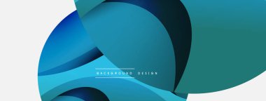 Yaratıcı geometrik duvar kağıdı. Asgari soyut arkaplan. Duvar kağıdı arkaplanı veya iniş sayfası için daire ve dalga kompozisyon vektör çizimi