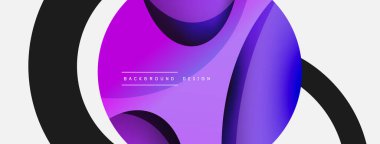 Yaratıcı geometrik duvar kağıdı. Asgari soyut arkaplan. Duvar kağıdı arkaplanı veya iniş sayfası için daire ve dalga kompozisyon vektör çizimi