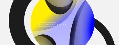 Yaratıcı geometrik duvar kağıdı. Asgari soyut arkaplan. Duvar kağıdı arkaplanı veya iniş sayfası için daire ve dalga kompozisyon vektör çizimi