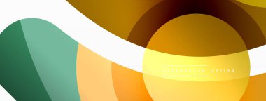 Yaratıcı geometrik duvar kağıdı. Asgari soyut arkaplan. Duvar kağıdı arkaplanı veya iniş sayfası için daire dalga ve yuvarlak şekiller kompozisyon vektör çizimi